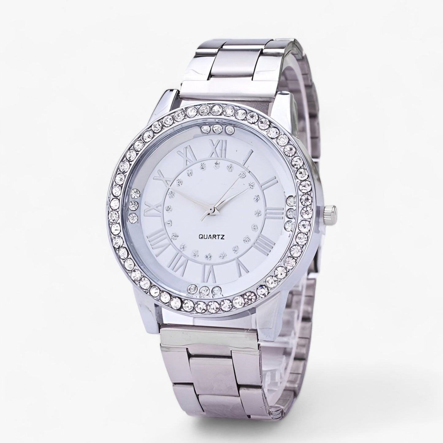 Women's round diamond watch