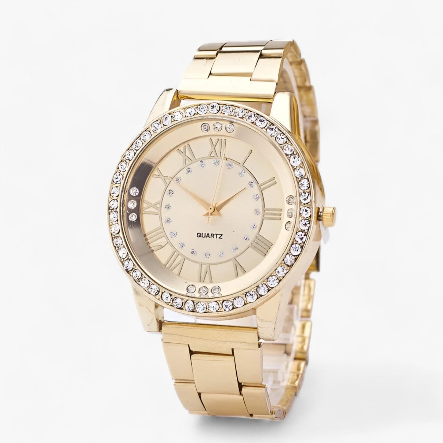 Women's round diamond watch