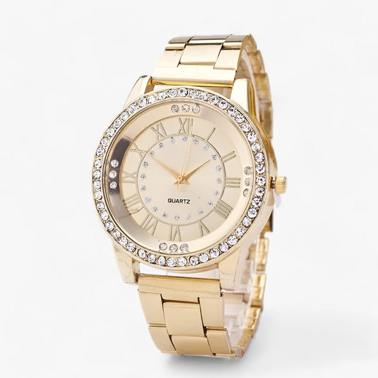 Women's round diamond watch