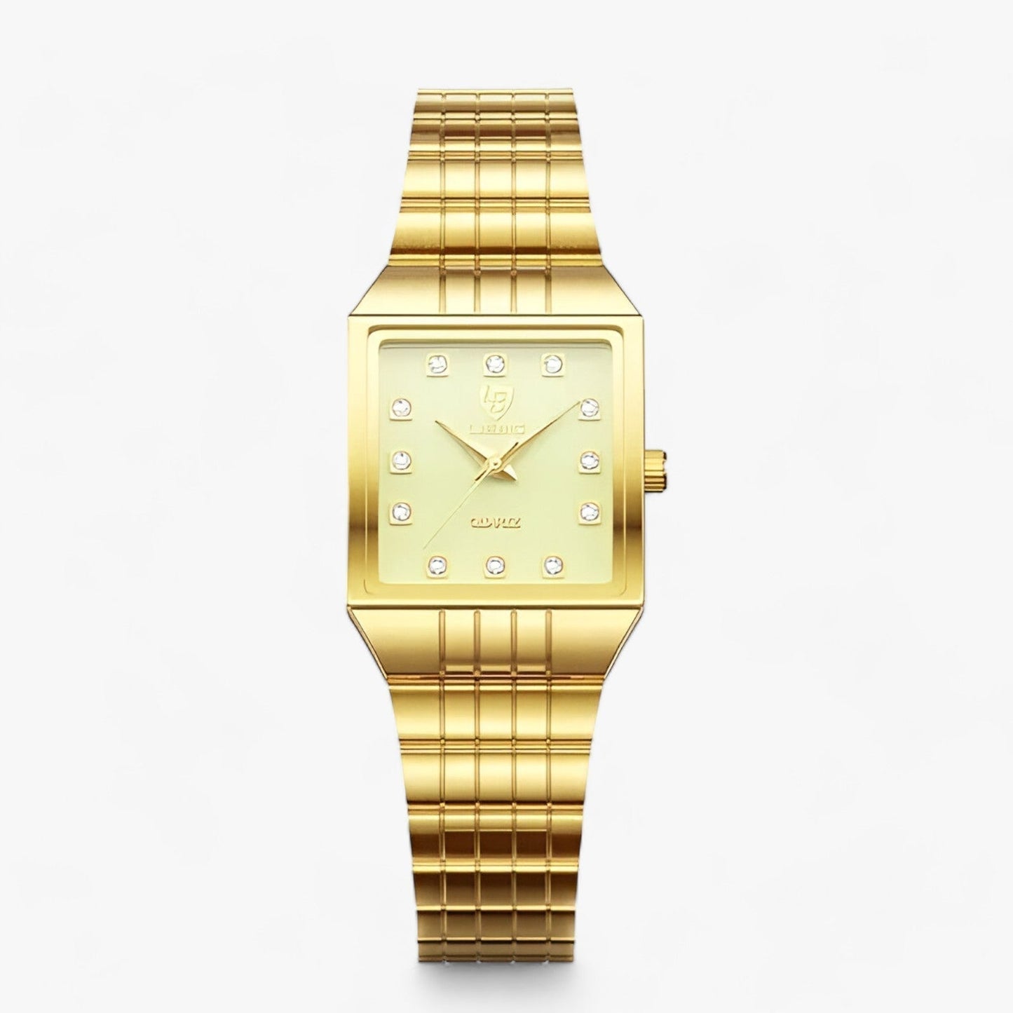 Elegant square gold clock