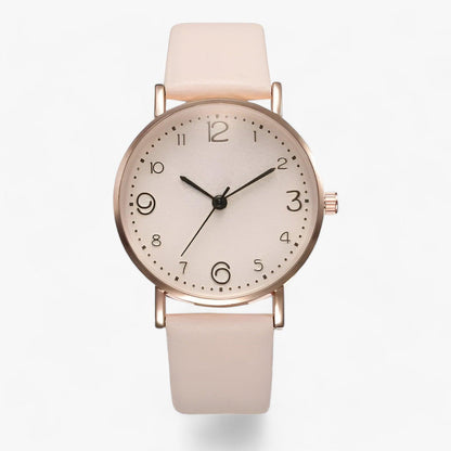 Modern round quartz wristwatch