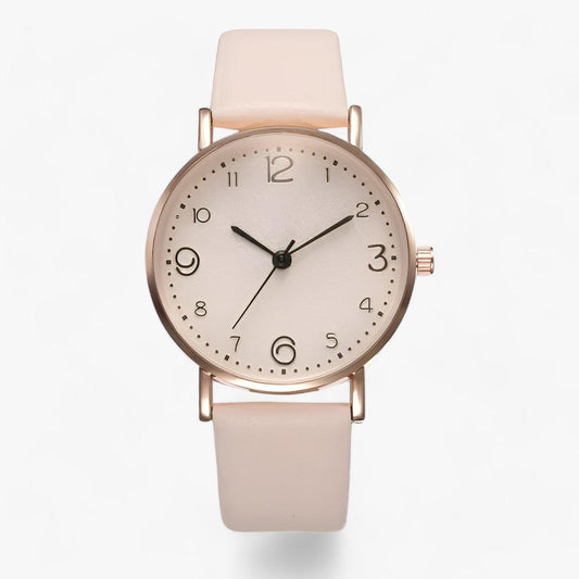Modern round quartz wristwatch