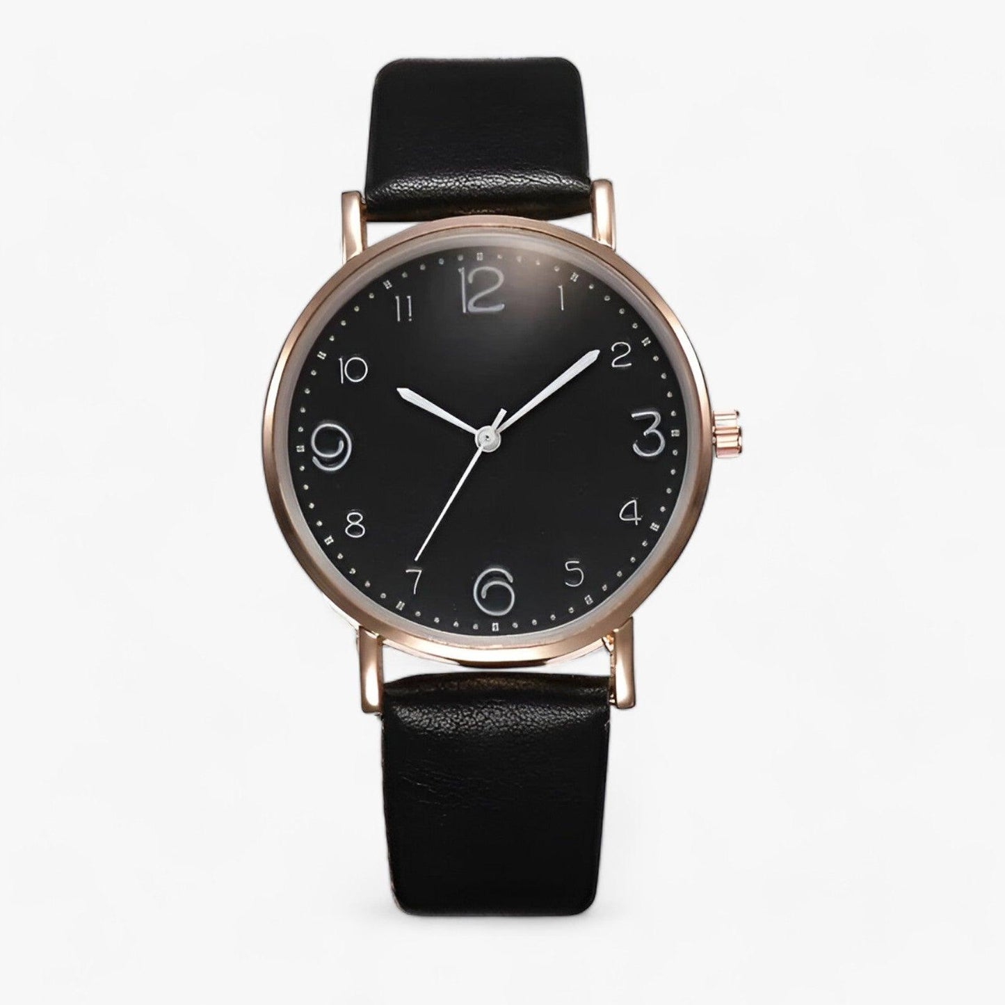 Modern round quartz wristwatch