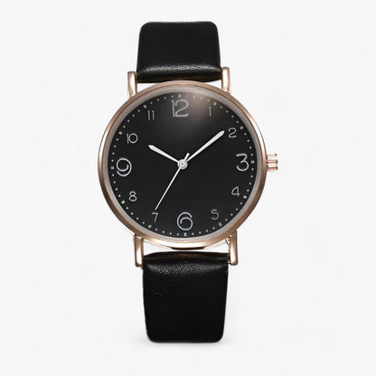 Modern round quartz wristwatch