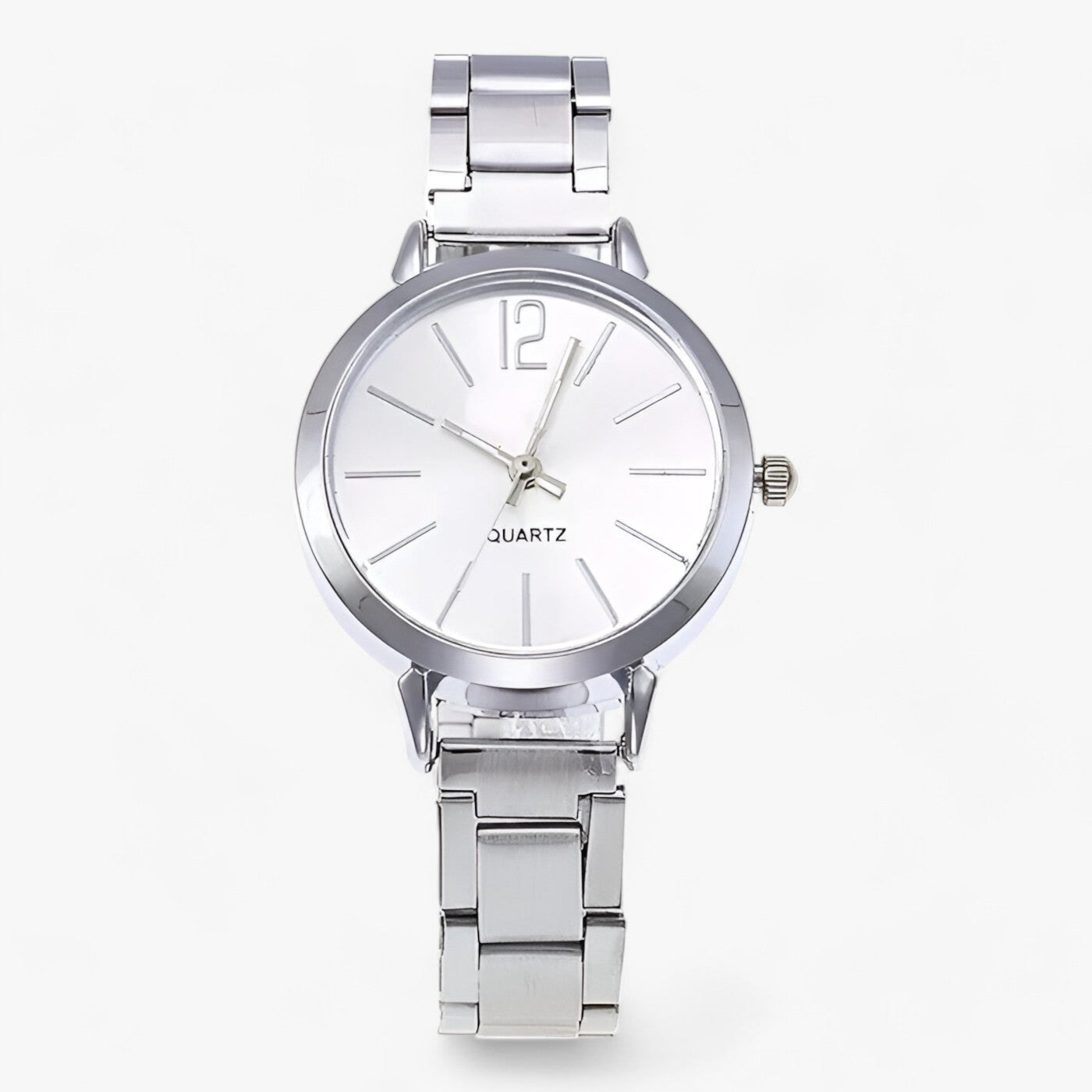 Modern round alloy clock - Bracelet included