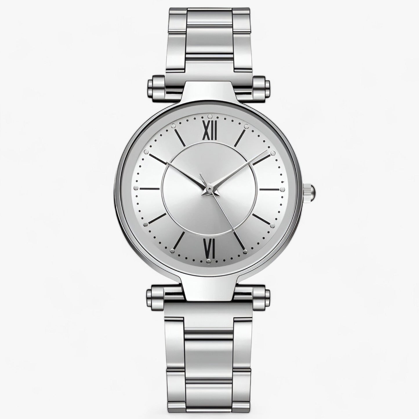 Premium stainless steel round watch