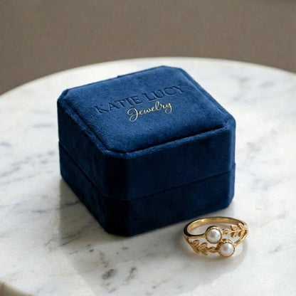 Vintage Golden Doble Moonstone Ring