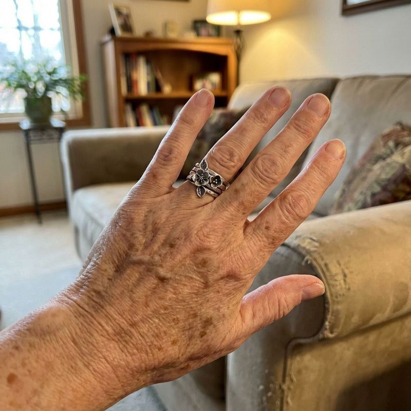 Vintage Flower Silver Layer Ring