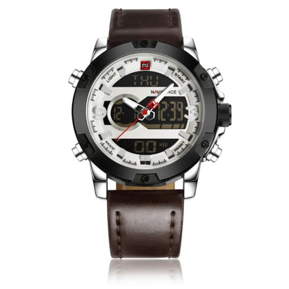 Men Sport Watches Men's Leather Digital Army Military Watch